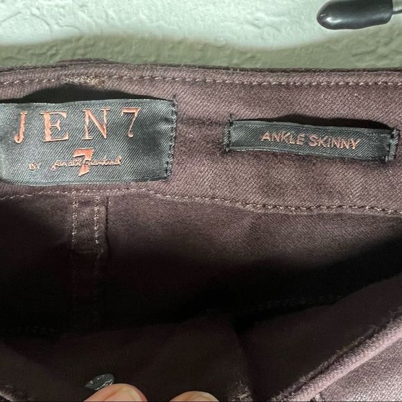 7 For All Mankind Jen7 Hight Waist Ankle Skinny Jeans Coated Brown size 2 NEW - Picture 7 of 9